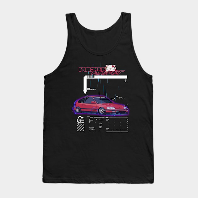 JDM CRX Pocket Rocket T-Shirt Mug Coffee Mug Apparel Hoodie Sticker Gift Tank Top by Kongcept Design